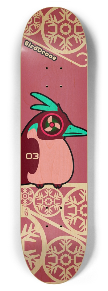 birddrone_03_red{n} 7-7/8 Skateboard Deck