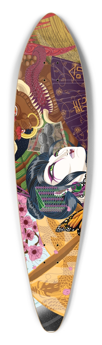 Uzume And The Oni Pintail Longboard Deck