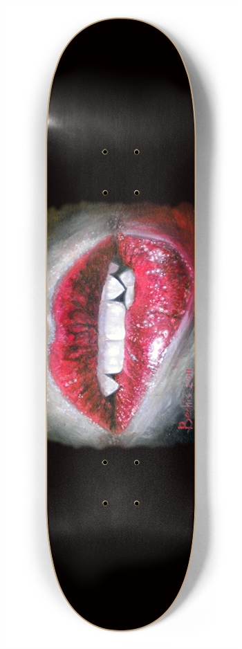 Vampira mouth  Custom Black Skateboards