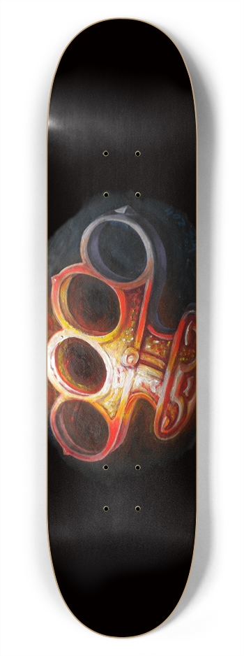 brass knuckles  black Skateboard