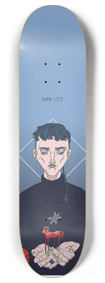 Give Up Blue 8 Inch Skateboard Deck