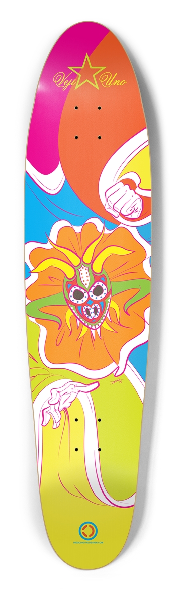Veji One - Psychedelic Color Longboard
