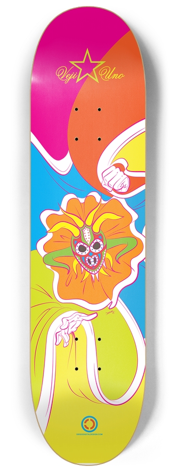 Veji One - Psychedelic Color Skateboard