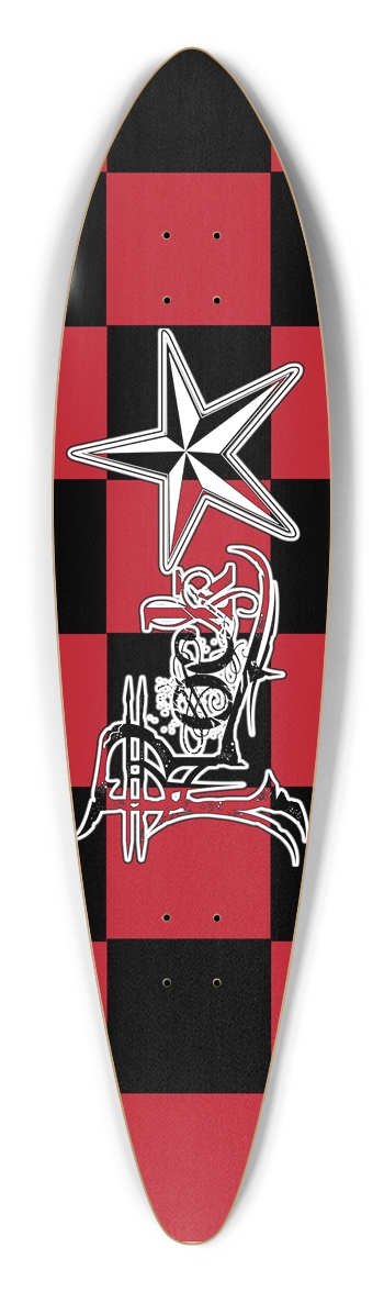 Rock Star BR Checker Pintail Longboard Deck