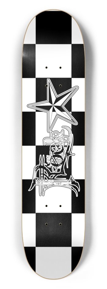 Rock Star BW Checker 7 1/2" Deck
