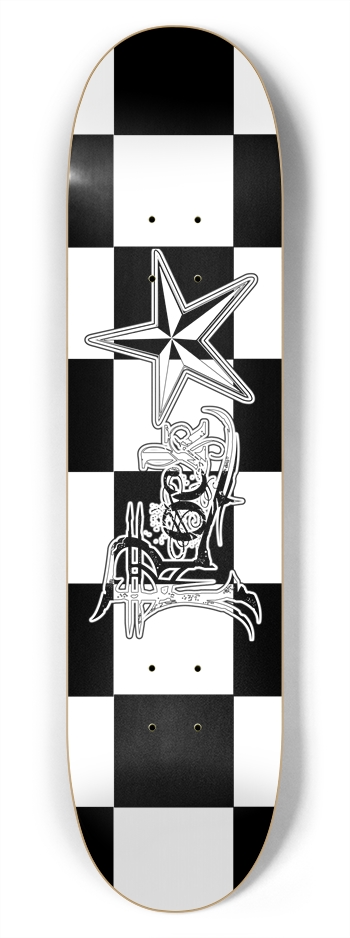Rock Star BW Checker 7 3/4" Deck