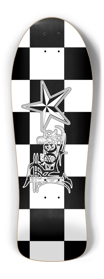 Rock Star BW Checker Old School Deck