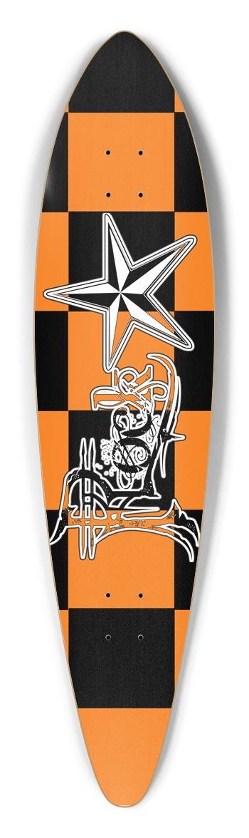 Rock Star BO Checker Pintail Longboard Deck