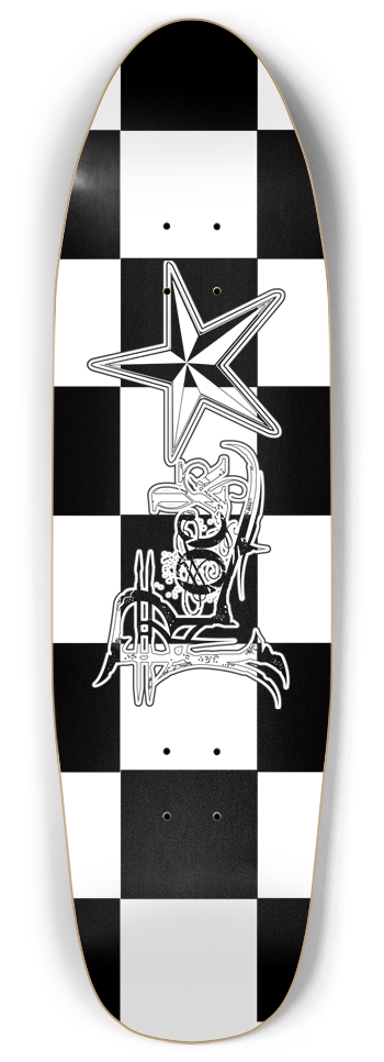 Rock Star BW Checker Punk Nose Pool Deck