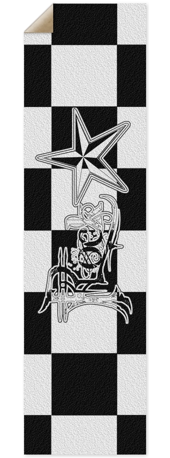 Rock Star BW Checker Custom Griptape