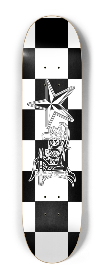 Rock Star BW Checker 7 1/4" Deck
