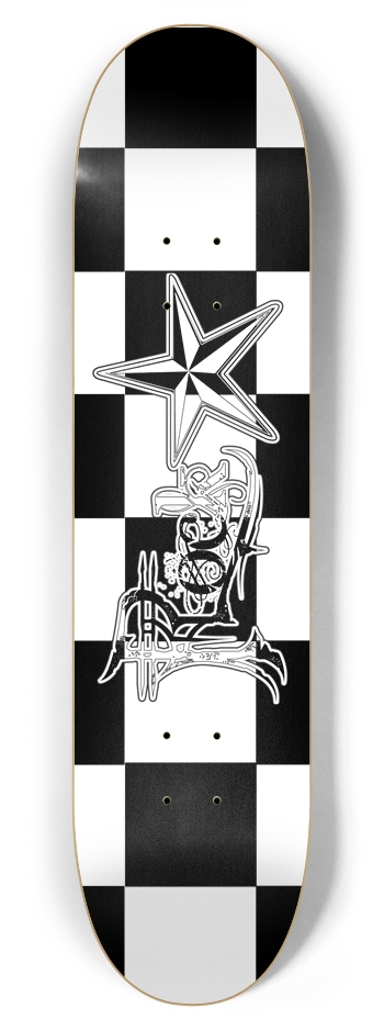 Rock Star BW Checker 7 7/8" Deck