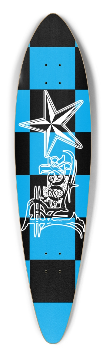 Rock Star BB Checker Pintail Longboard Deck
