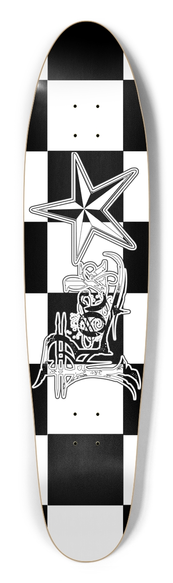 Rock Star BW Checker Longboard Deck