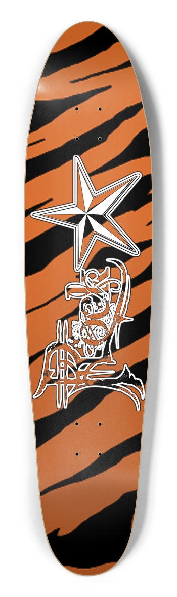 Rock Star Tiger Stripe Longboard Deck