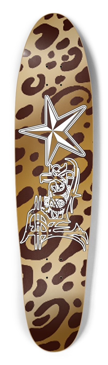 Rock STar Leopard Print Longboard Deck
