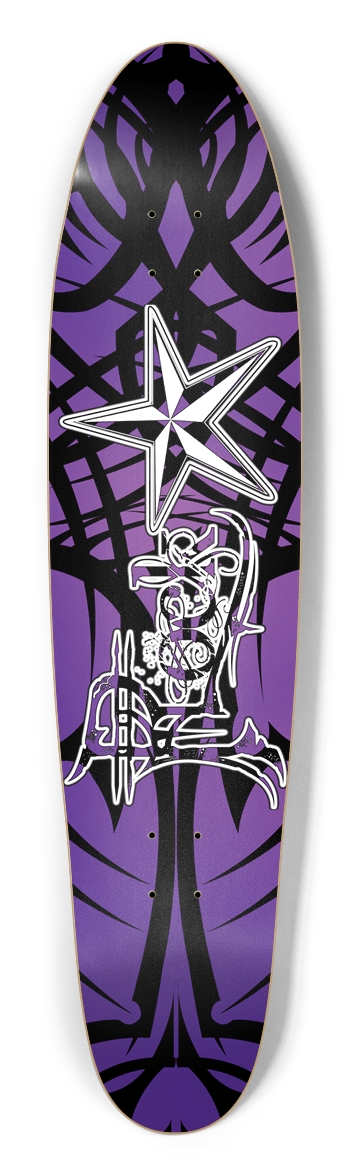 Rock Star Purple Tribal Longboard Deck