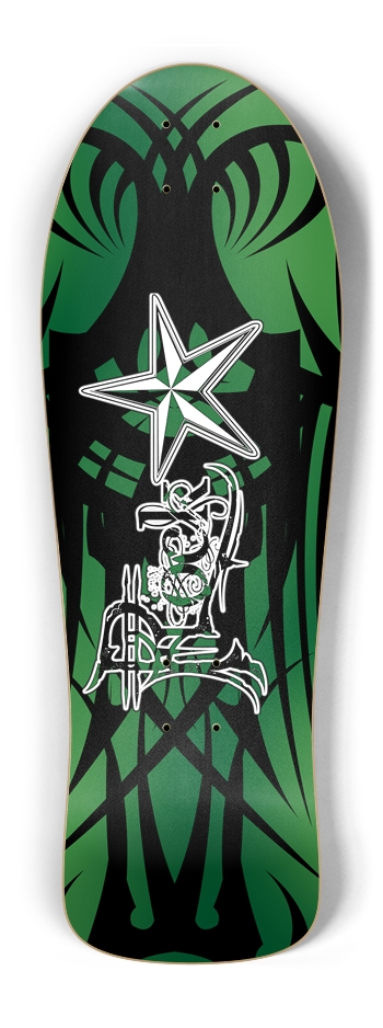 Rock Star Green Tribal Old School Deck