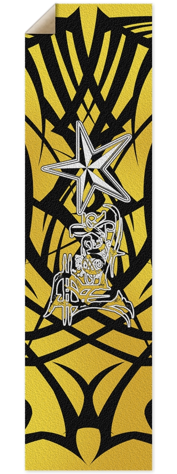 Rock Star Yellow Tribal Custom Griptape