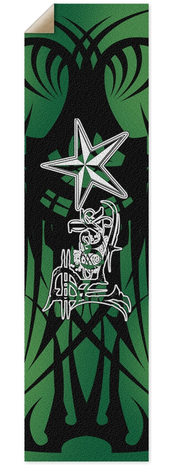 Rock Star Green Tribal Custom Griptape