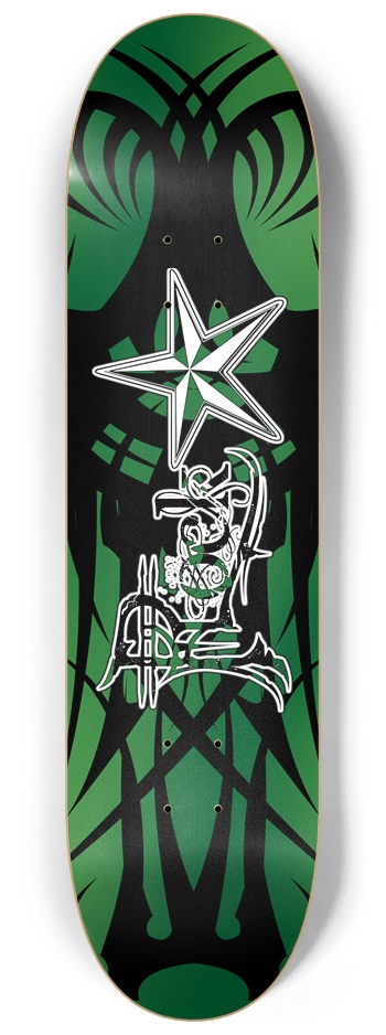 Rock Star Green Tribal 8 1/4" Deck