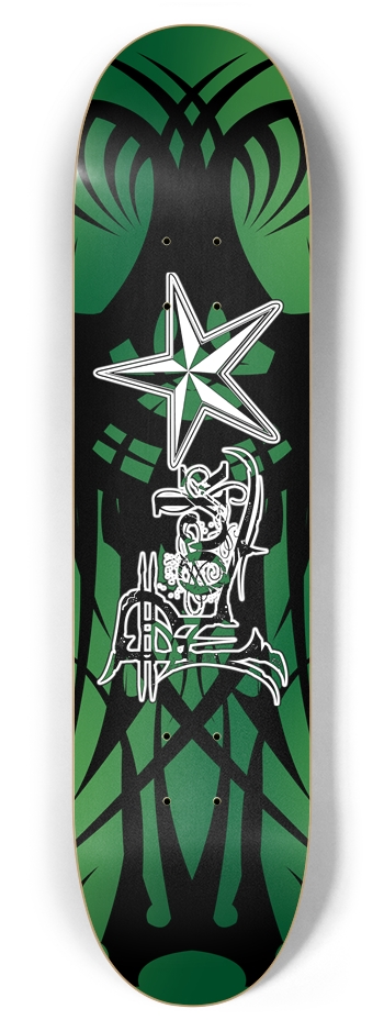 Rock Star Green Tribal 7 7/8" Deck