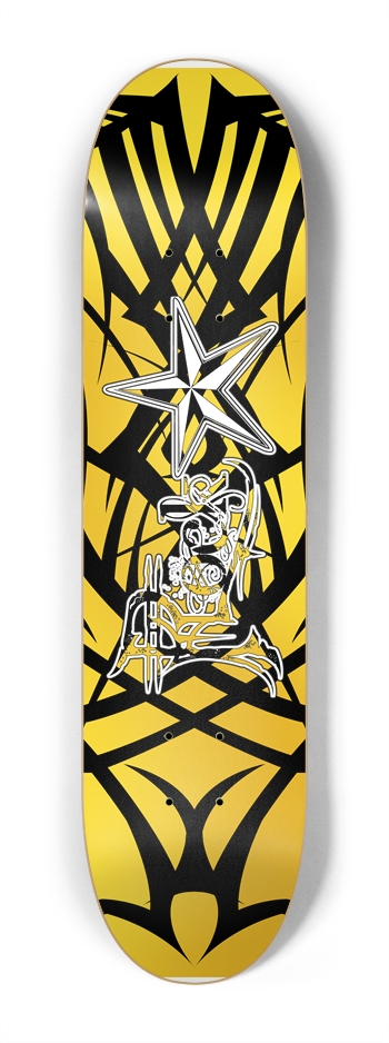 Rock Star Yellow Tribal 7 1/4" Deck