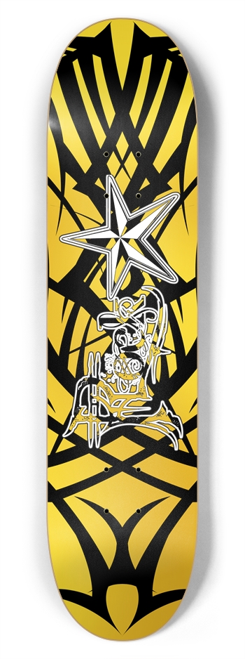 Rock Star Yellow Tribal 7 3/4" Deck