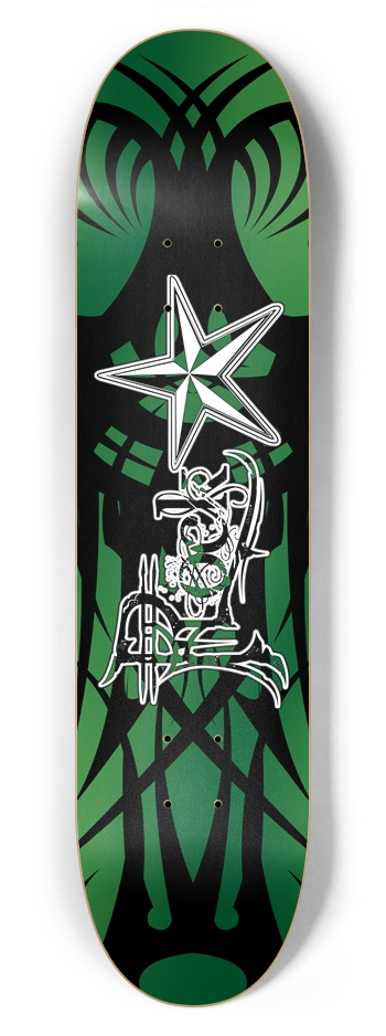 Rock Star Green Tribal 7 5/8" Deck 