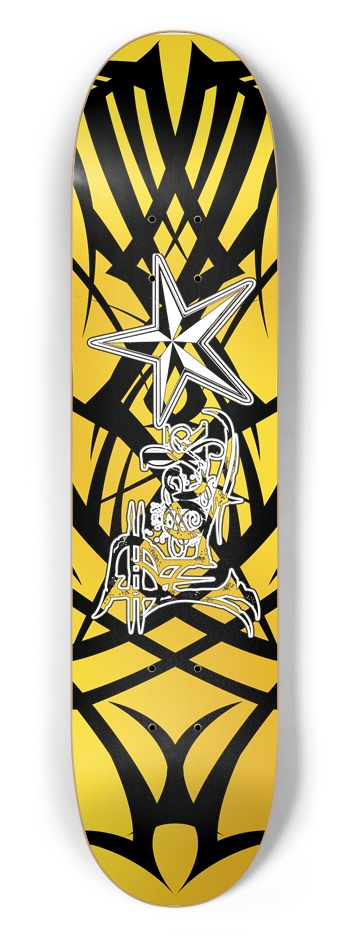 Rock Star Yellow Tribal 7 1/2" Deck