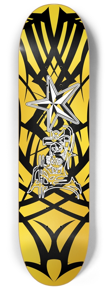 Rock Star Yellow Tribal 8 1/4" Deck
