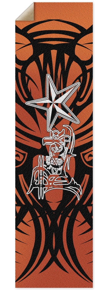 Rock Star Orange Tribal Custom Griptape