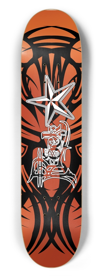 Rock Star Orange Tribal 7 1/2" Deck