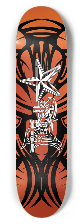 Rock Star Orange Tribal 7 3/4" Deck