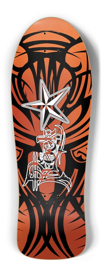 Rock Star Orange Tribal Old School Deck