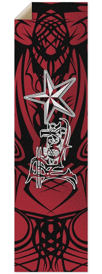 Rock Star Red Tribal Custom Griptape