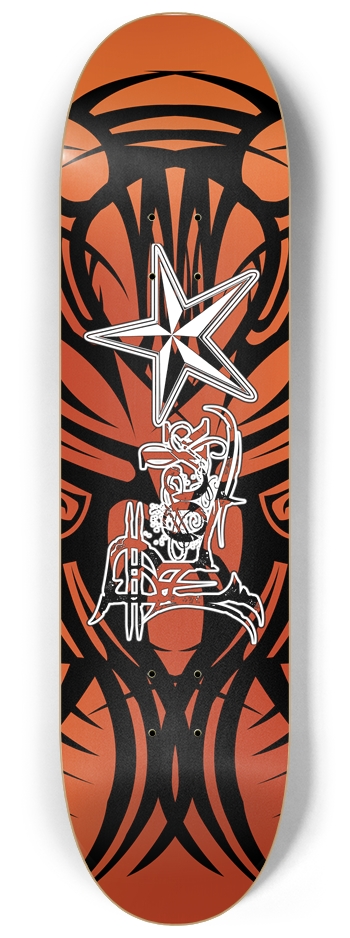 Rock Star Orange Tribal 8 1/4" Deck