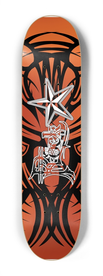 Rock Star Orange Tribal 7 1/4" Deck