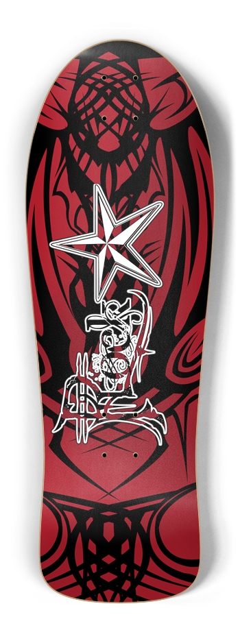Rock Star Red Tribal Old School Deck