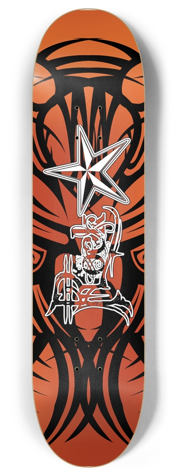 Rock Star Orange Tribal 8" Deck