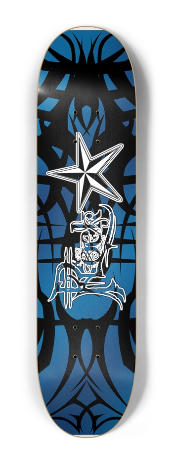 Rock Star Blue Tribal 7 1/4" Deck