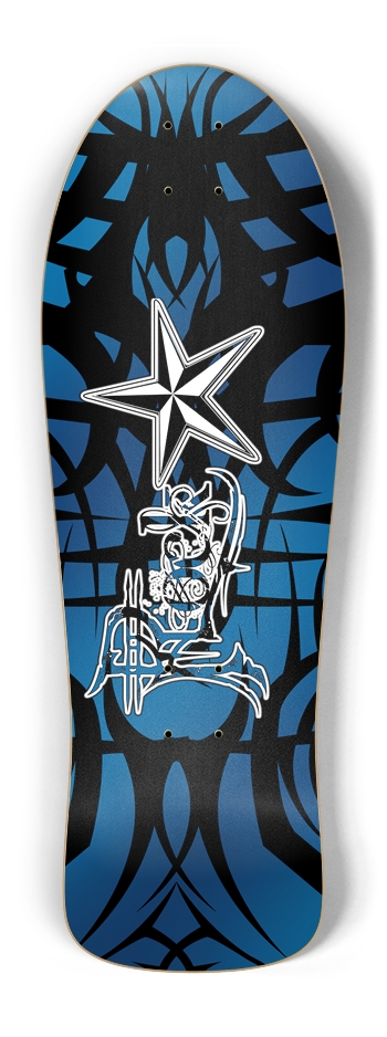Rock Star Blue Tribal Old School Deck
