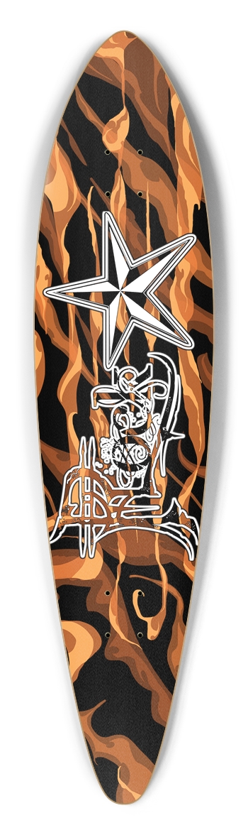 Rock Star Fire Pintail Longboard Deck