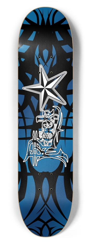 Rock Star Blue Tribal 7 5/8" Deck