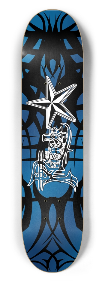 Rock Star Blue Tribal 7 1/2" Deck