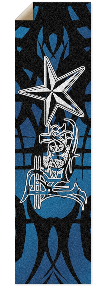 Rock Star Blue Tribal Custom Griptape