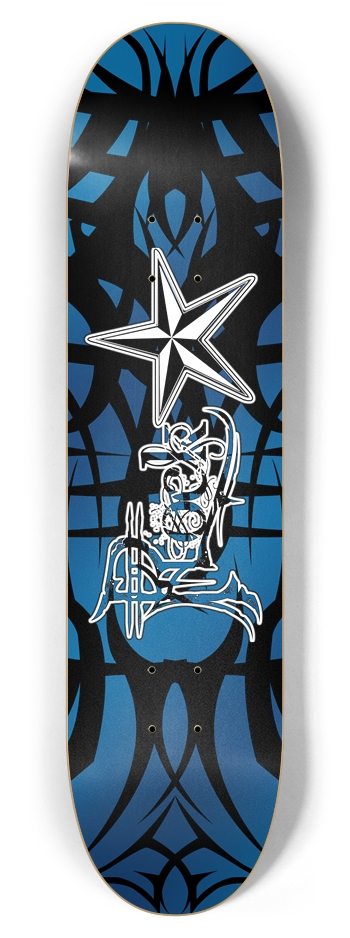 Rock Star Blue Tribal 7 7/8" Deck