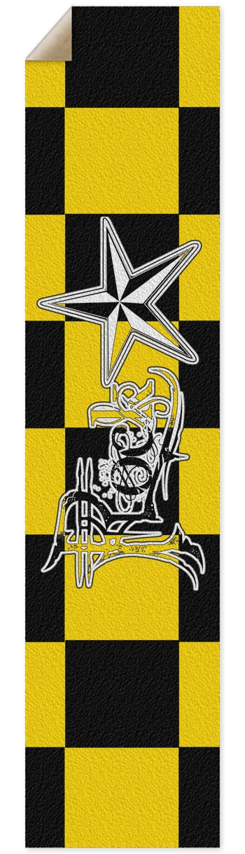 Rock Star B+Y Checker Pintail/Longboard Grip Tape