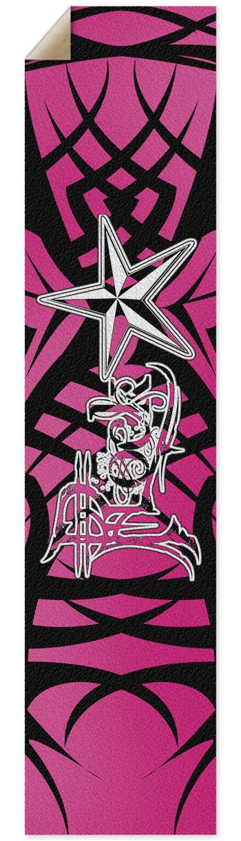 Rock Star Pink Tribal Pintail/Longboard Grip Tape