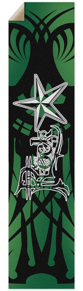 Rock Star Green Tribal Pintail/Longboard Grip Tape
